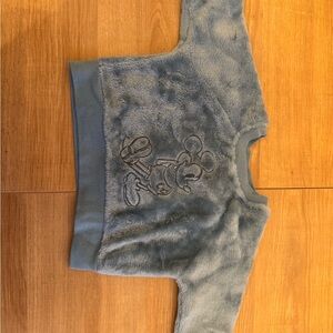 Disney Gray Fuzzy Sweater with Iconic Character